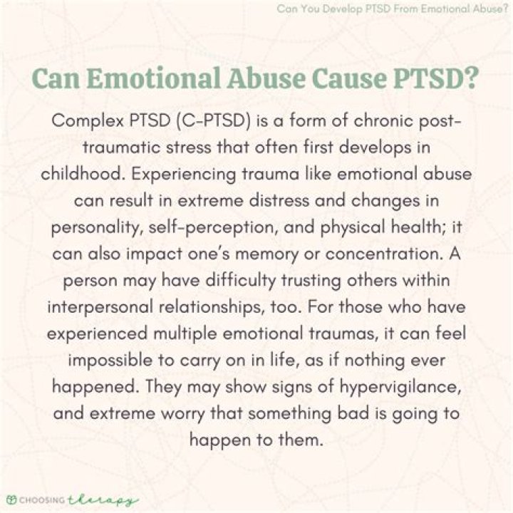 Can emotional abuse cause PTSD?