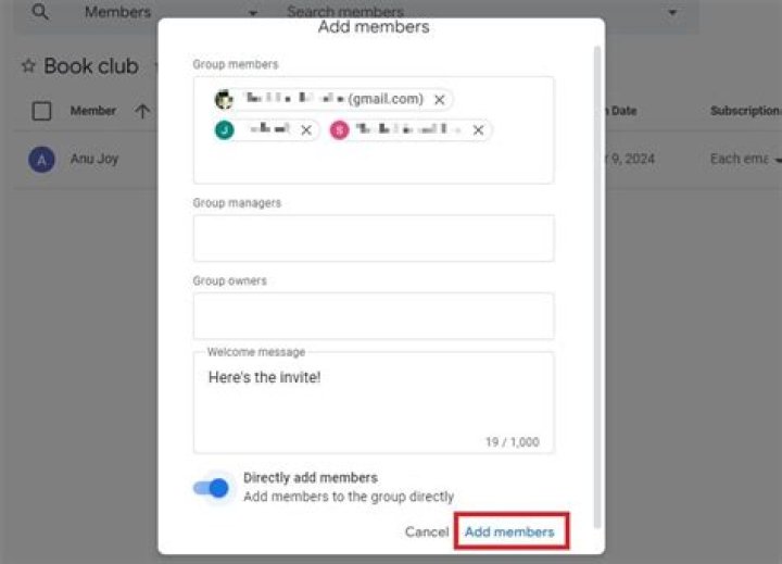 Can I import members to Google Groups?