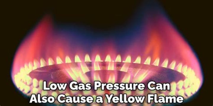 Can low gas pressure cause yellow flame?