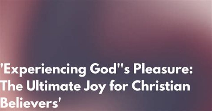 Did God create us for his pleasure?