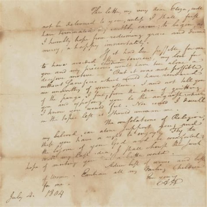 Did Hamilton's wife burn his letters?