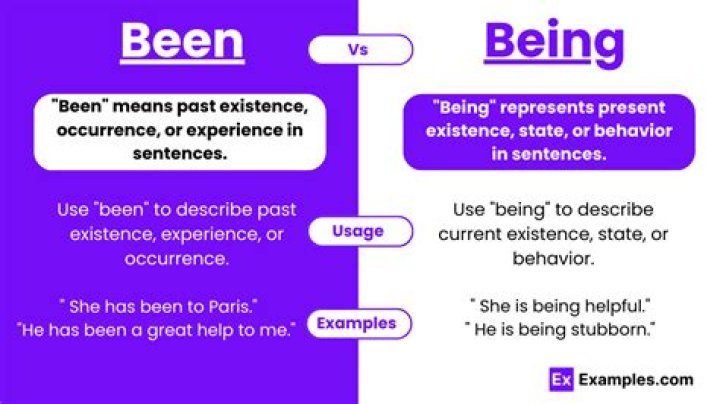 Have been or being Meaning?