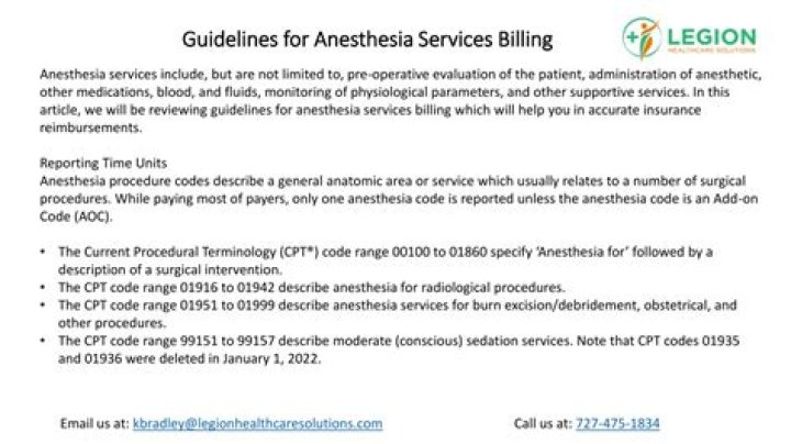 How are anesthesia services billed?