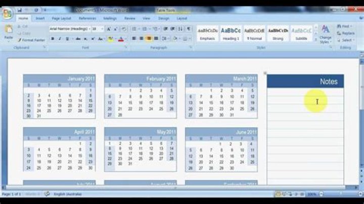 How can I make a calendar in Word?
