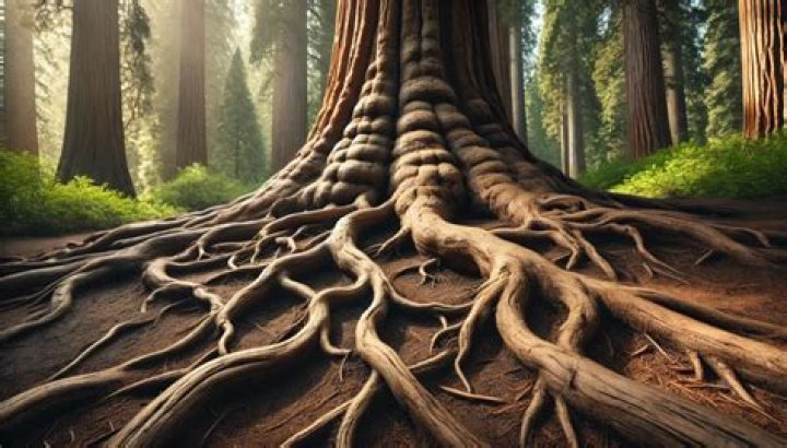 How deep are sequoia tree roots?