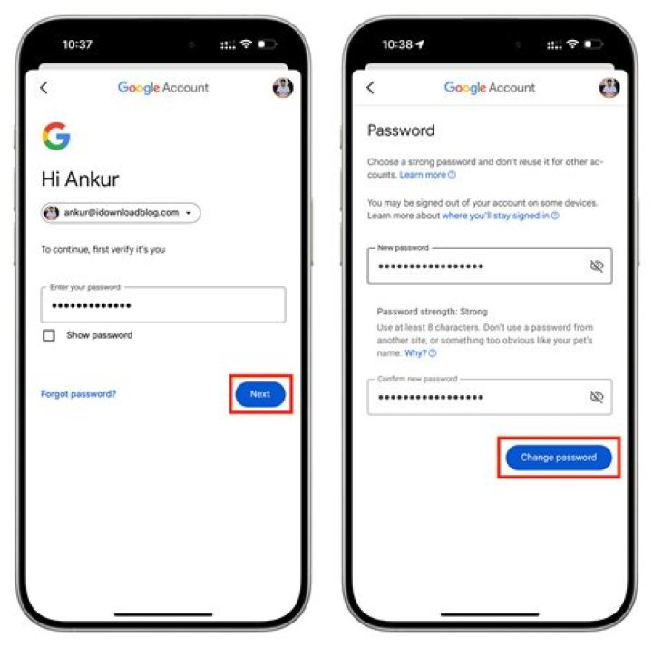 How do I find my mobile Gmail password?