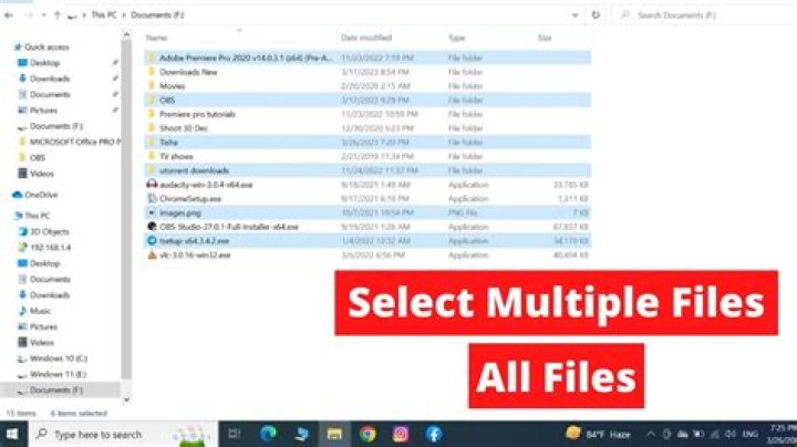 How do I select multiple files on a Windows tablet?
