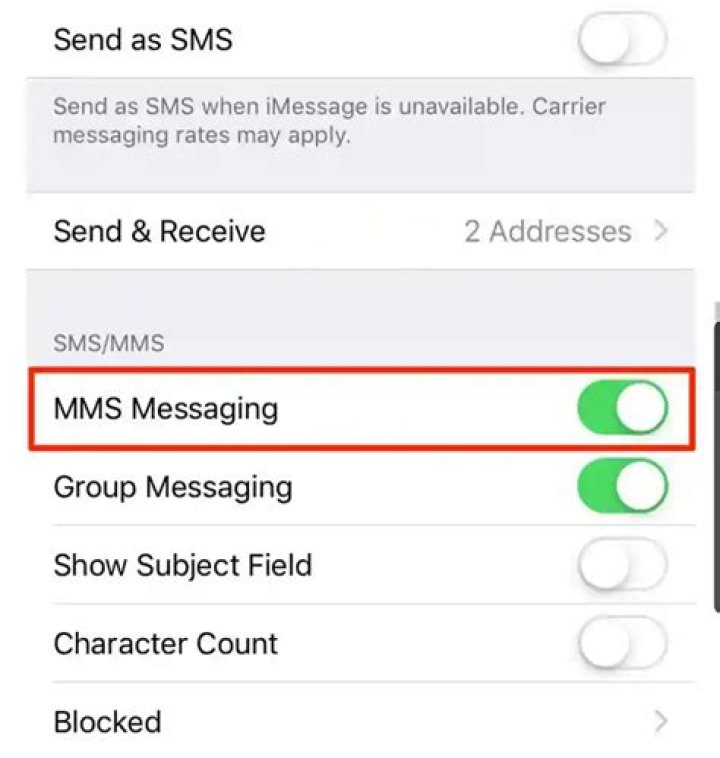 How do I turn off MMS messaging?