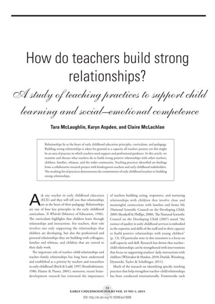 How do teachers build strong relationships?