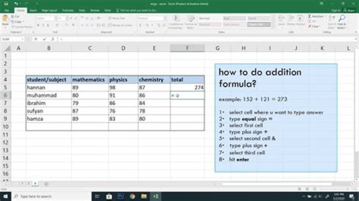 How do you add on Excel?
