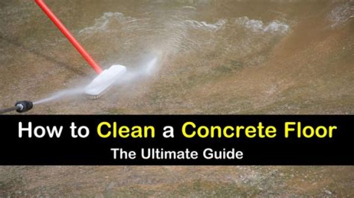 How do you clean a concrete floor after construction?