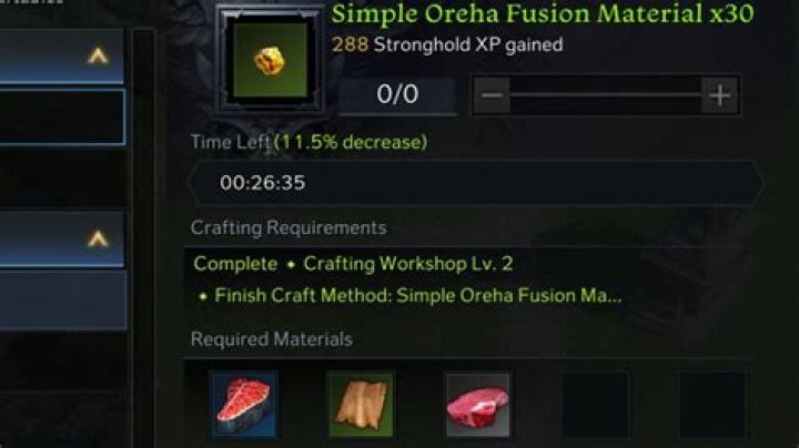 How do you get simple material for fusion Oreha?