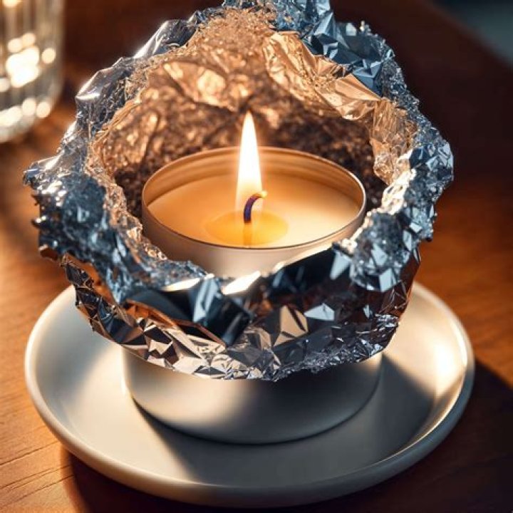 How do you keep a candle from tunneling with foil?