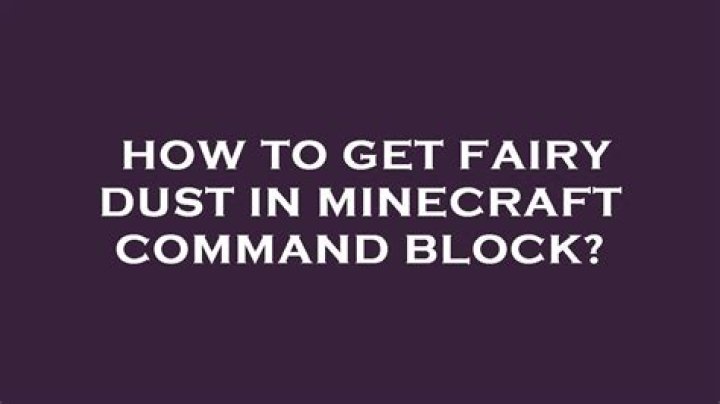 How do you make fairy dust in Minecraft?