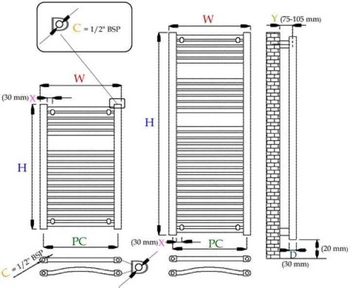 How do you measure for a towel radiator?