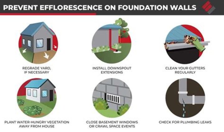 How do you prevent efflorescence in a building?