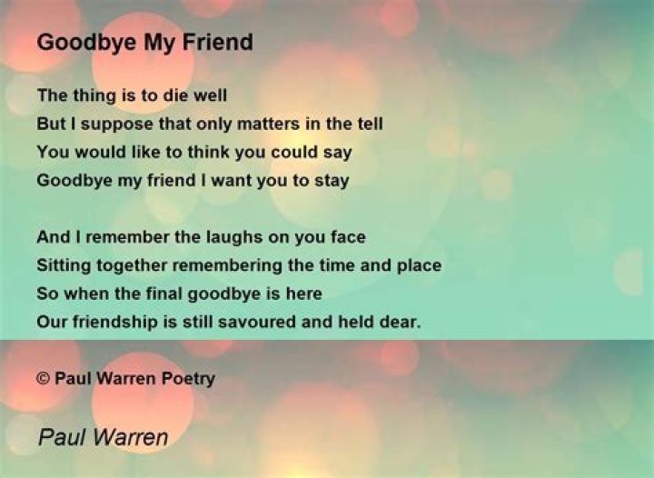 How do you say goodbye to a dying friend?