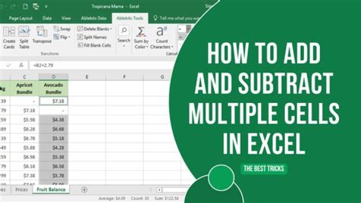 How do you subtract from the same cell in Excel?