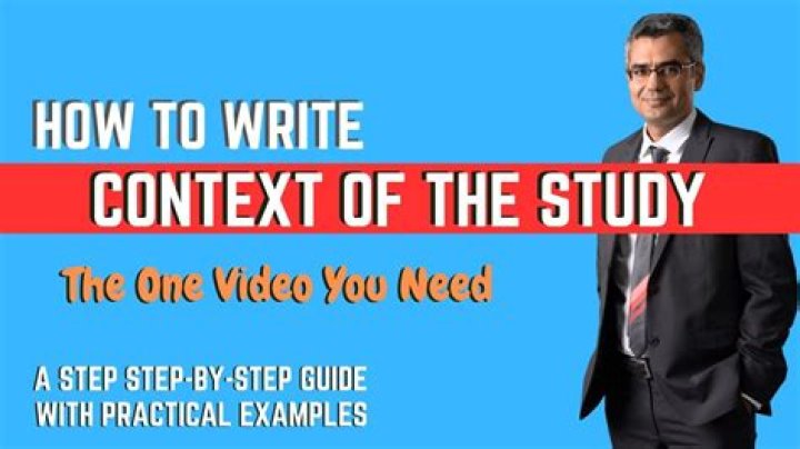 How do you write background and context of the study?