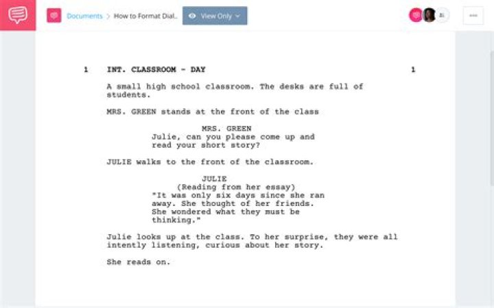 How do you write dialogue in a script?