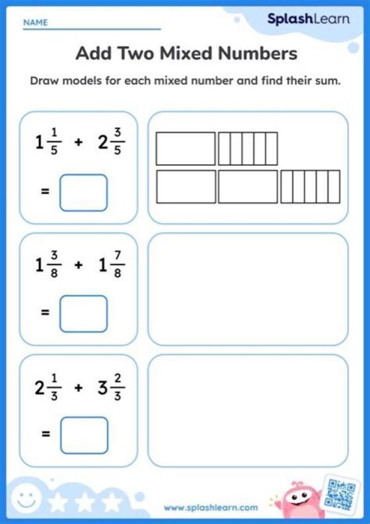 How do you write two mixed numbers that have a sum of 3?