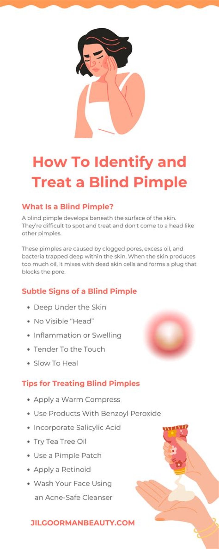 How does heat help a blind pimple?