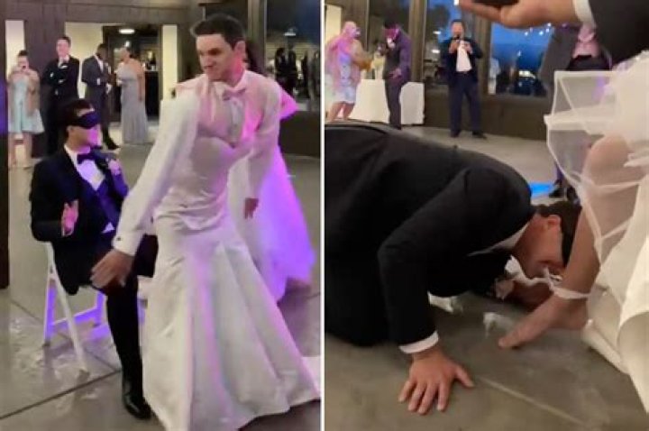How is the groom supposed to take the garter off?