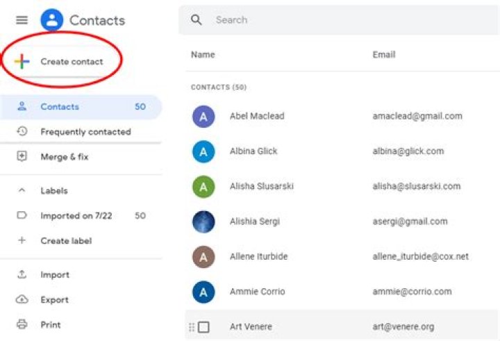 How many contacts can be in a Gmail group?