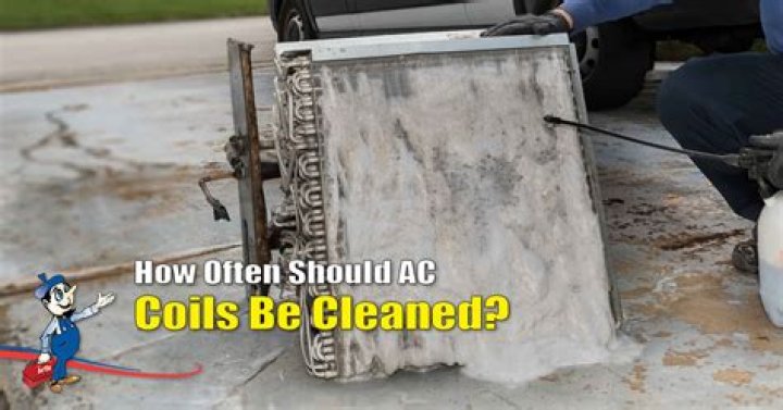 How often should AC coils be cleaned?