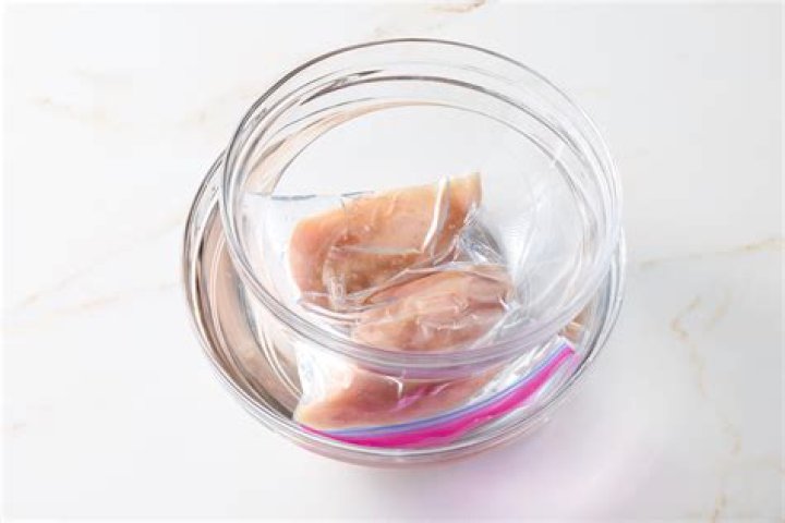 Is it OK to defrost chicken in water?