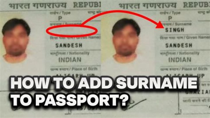 Is surname mandatory in passport?