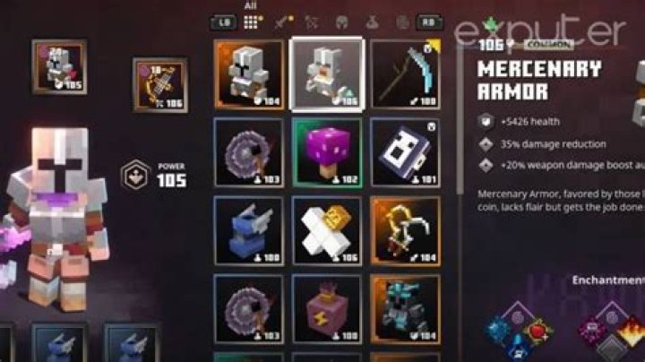 Is there unique armor in Minecraft Dungeons?