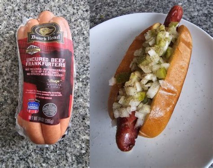 What are Boar's Head hot dogs made of?