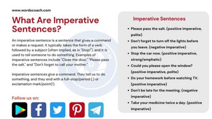 What are imperative words?