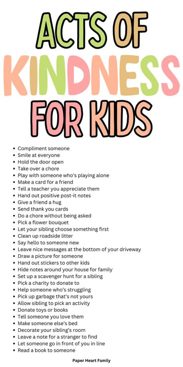 What are some random acts of kindness for kids?