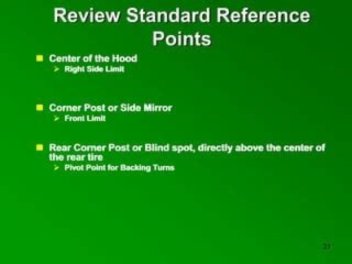 What are the 5 standard reference points?