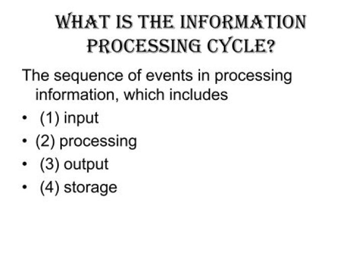 What are the 5 steps of the information processing cycle?