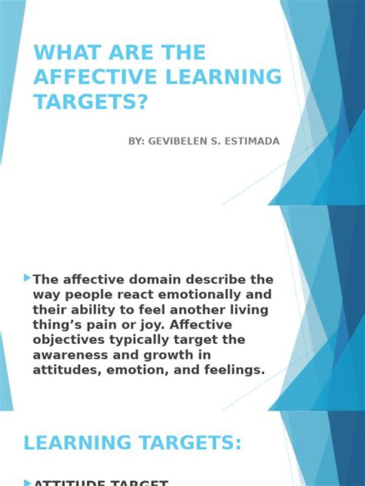 What are the affective learning targets?