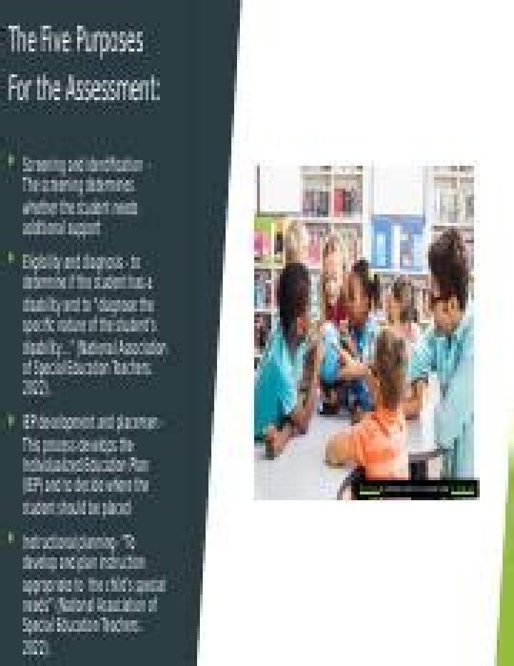 What are the five purposes of assessment?