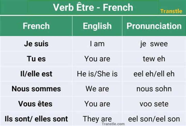 What are the forms of être in French?