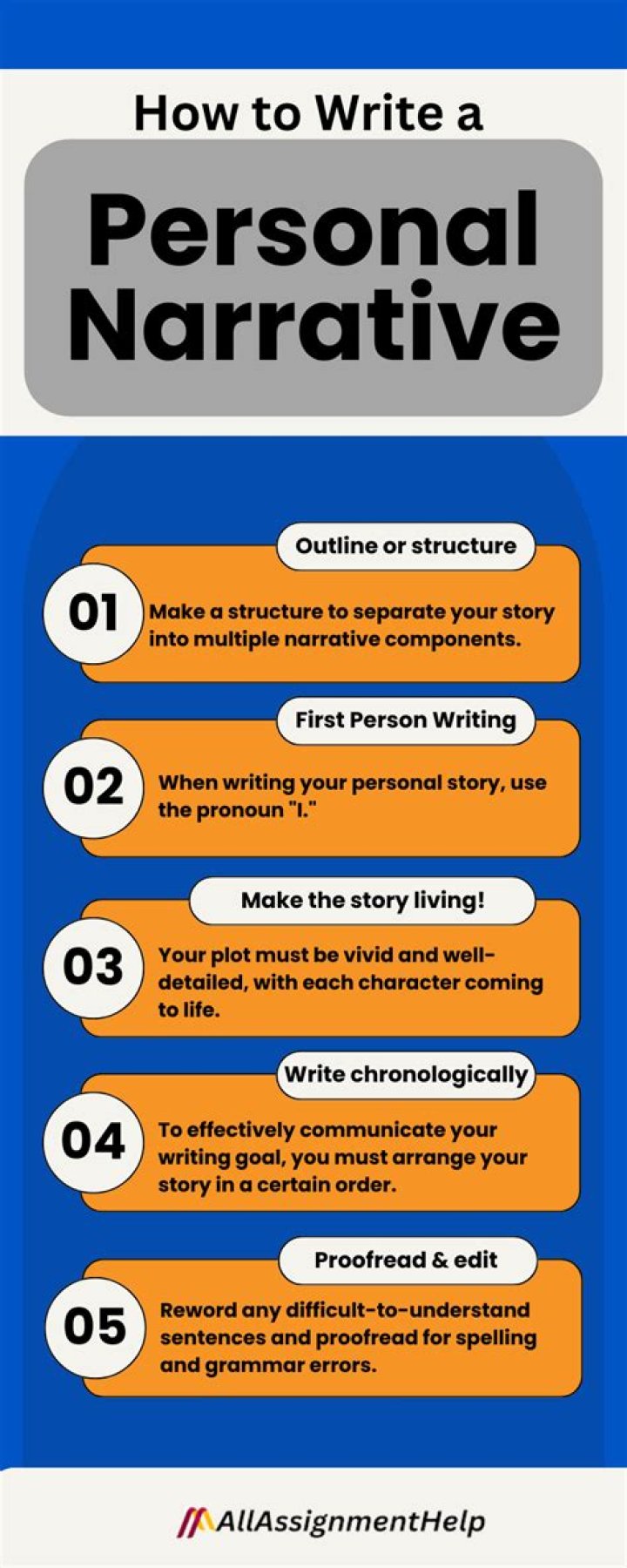 What are the main features of personal narrative writing?