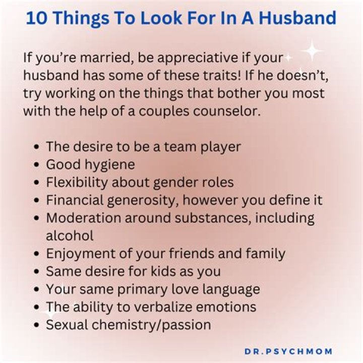 What are the most important things to look for in a husband?
