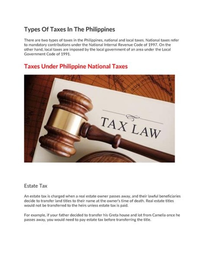 What are the two types of taxes in the Philippines?