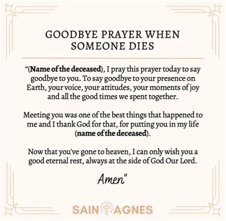 What Catholic prayer do you say when someone dies?