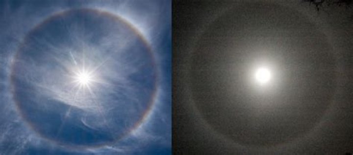 What causes a sun halo to appear?