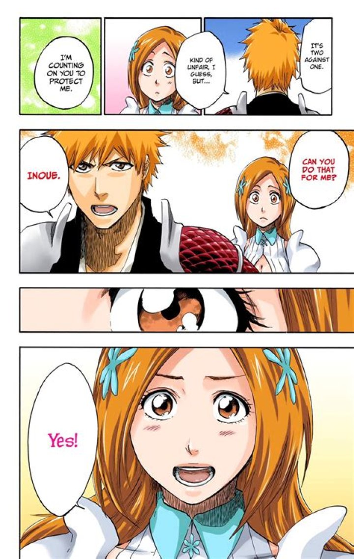 What chapter does Ichigo kiss Orihime?