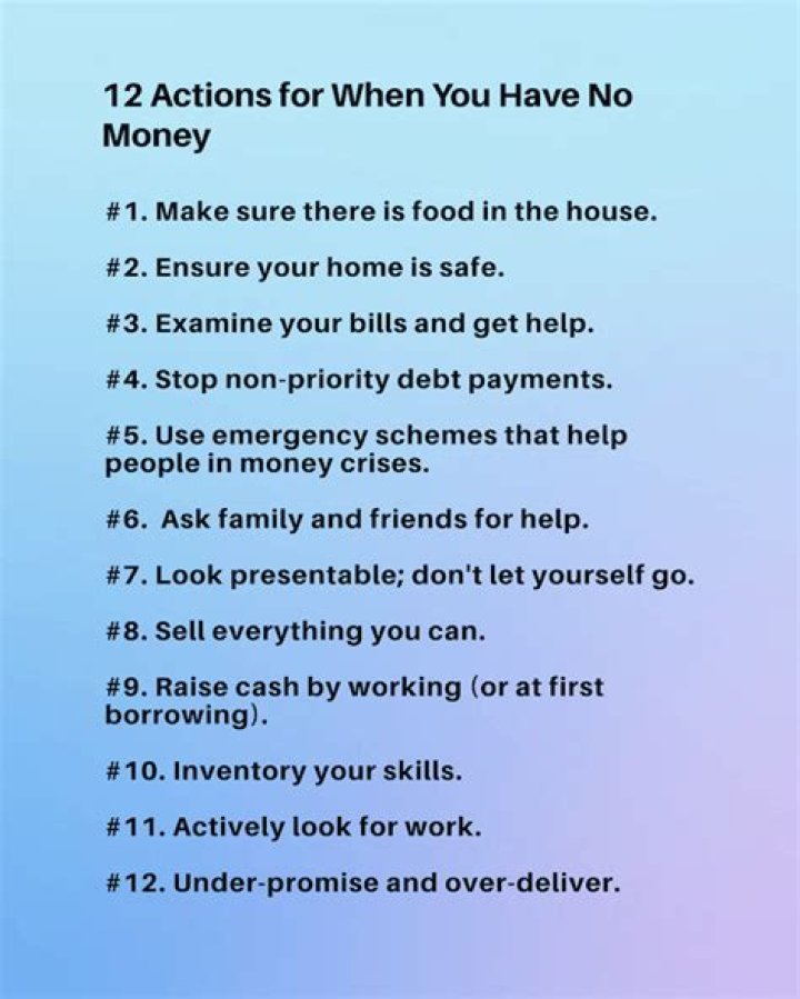 What do you do when you have no money?