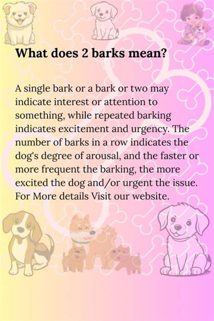 What does 2 barks mean?