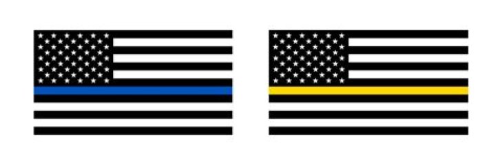 What does a black American flag mean with a blue stripe?