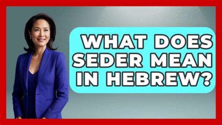 What does seder mean in Hebrew?